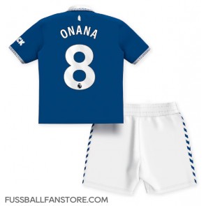 Everton Amadou Onana #8 Replik Heimtrikot Kinder 2023-24 Kurzarm (+ Kurze Hosen)